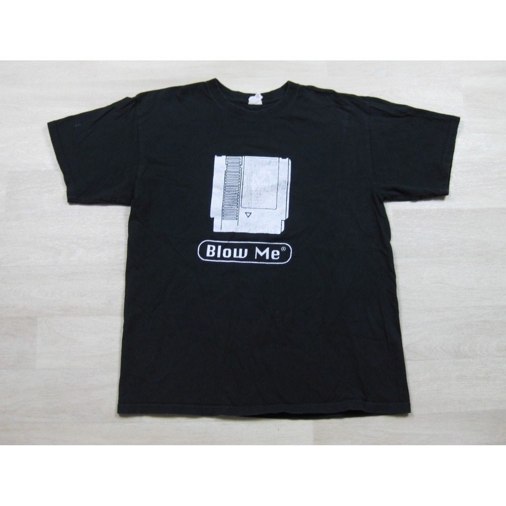 Vintage Y2K Funny Joke T Shirt Men's (L) "Blow Me" Video Game Adult Humor